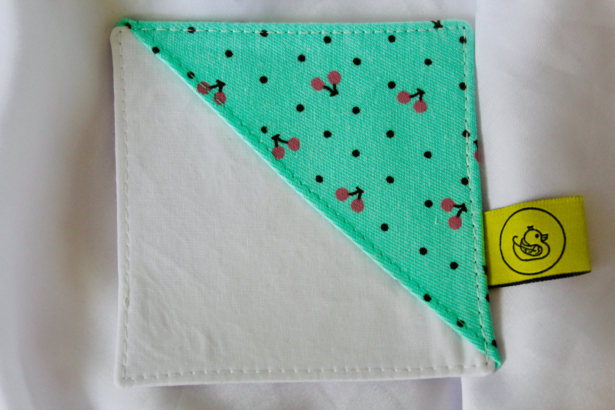 Green and Black Polka dot Cherries Bookmark