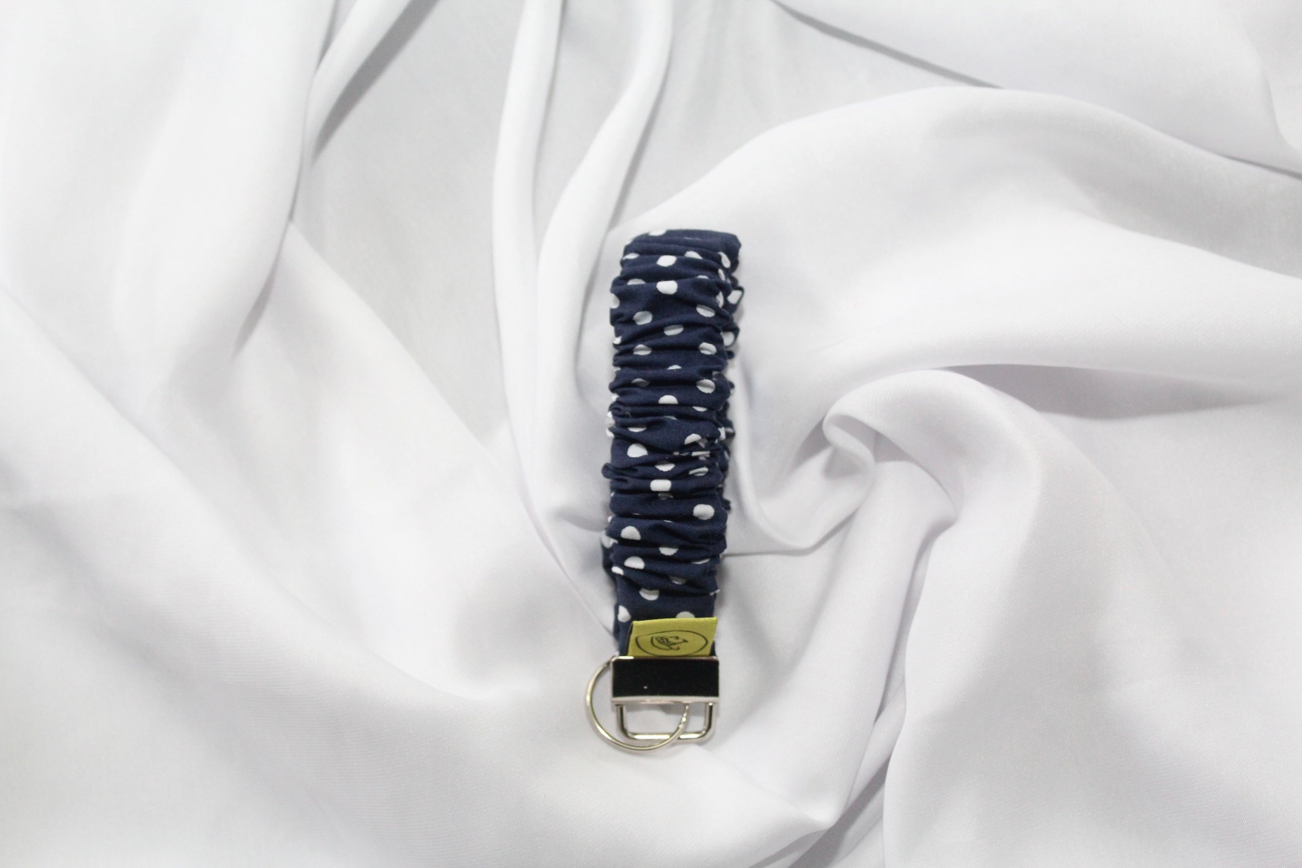 Navy Blue and White Polka Dot Scrunkey