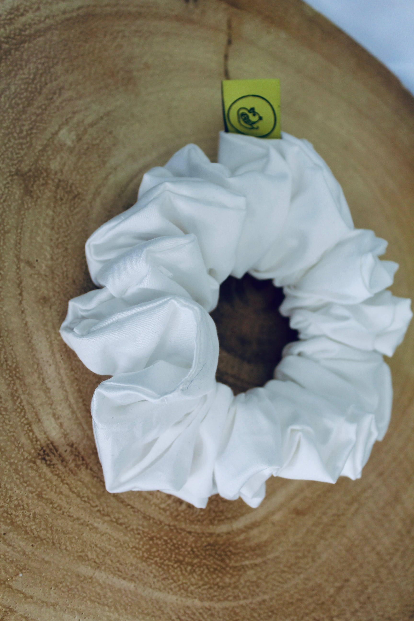 White Large hair scrunchie