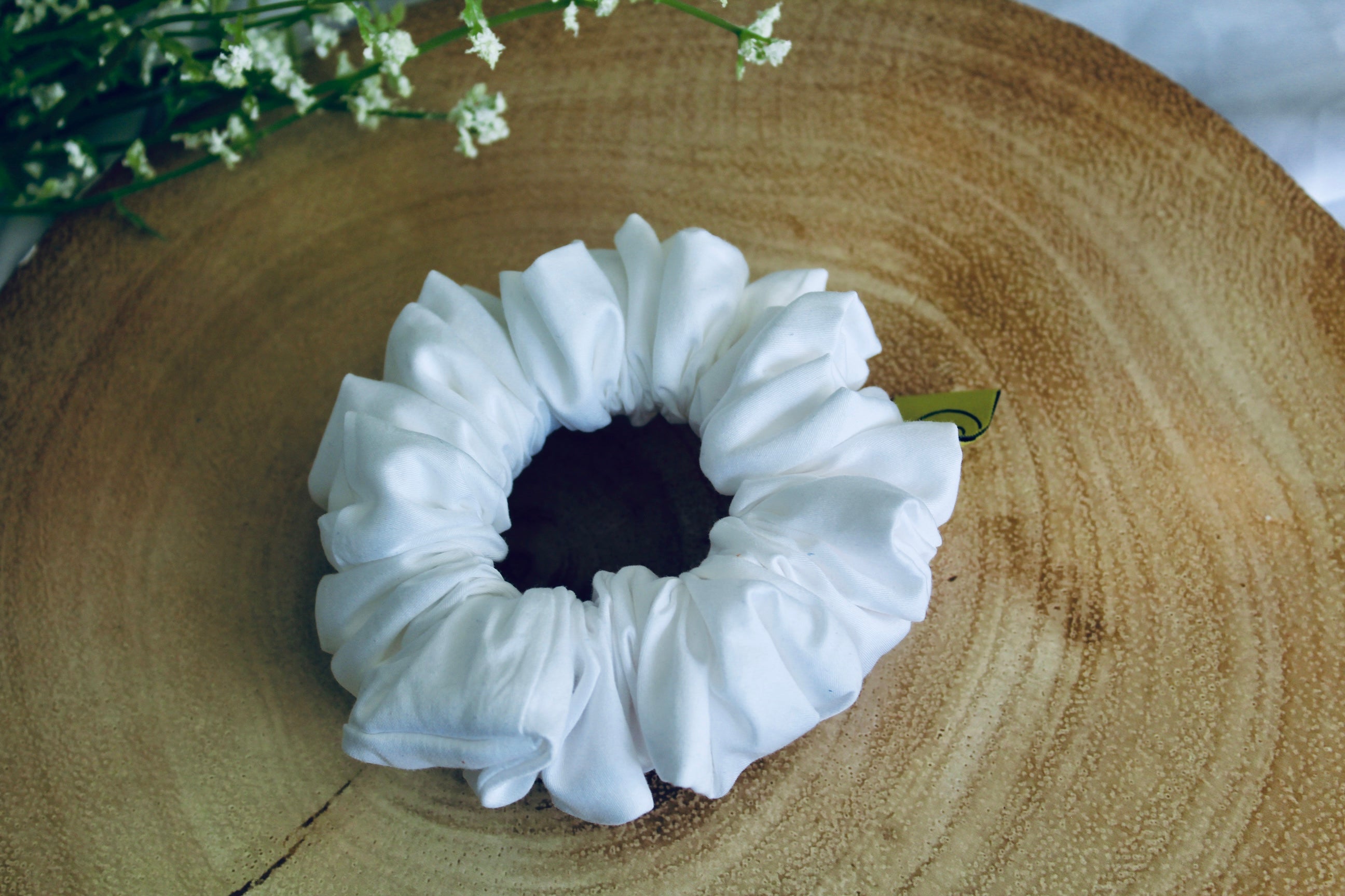 White Regular Hair Scrunchie