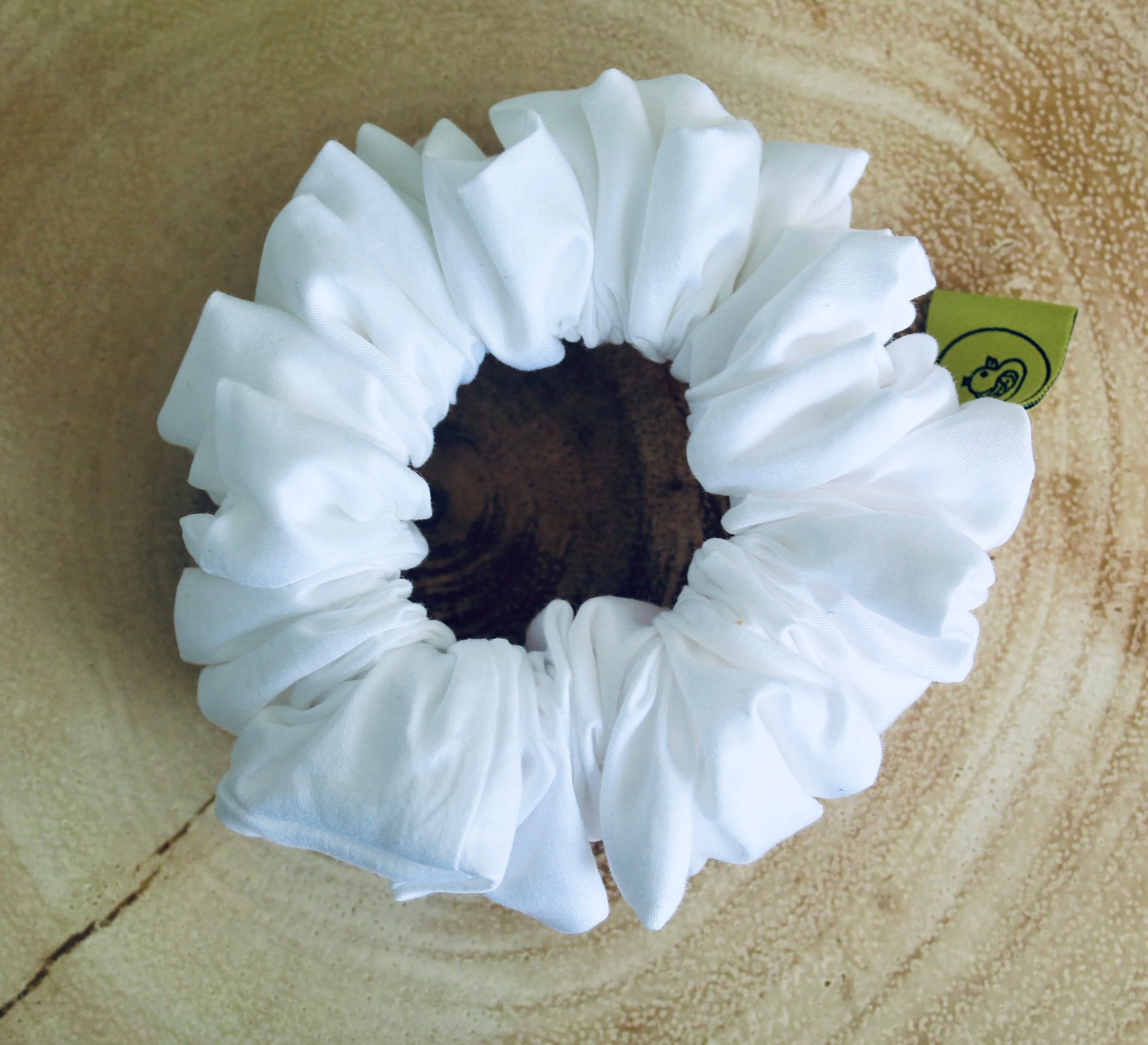 White Regular Hair Scrunchie